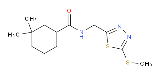 3,3-dimethyl-N-((5-(methylthio)-1,3,4-thiadiazol-2-yl)methyl)cyclohexanecarboxamide