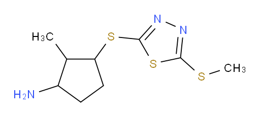 2-methyl-3-((5-(methylthio)-1,3,4-thiadiazol-2-yl)thio)cyclopentanamine