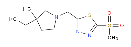 2-((3-ethyl-3-methylpyrrolidin-1-yl)methyl)-5-(methylsulfonyl)-1,3,4-thiadiazole