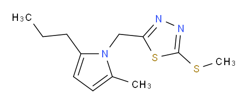 2-((2-methyl-5-propyl-1H-pyrrol-1-yl)methyl)-5-(methylthio)-1,3,4-thiadiazole