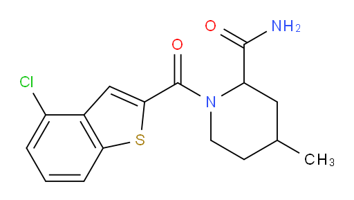 1-(4-chlorobenzo[b]thiophene-2-carbonyl)-4-methylpiperidine-2-carboxamide