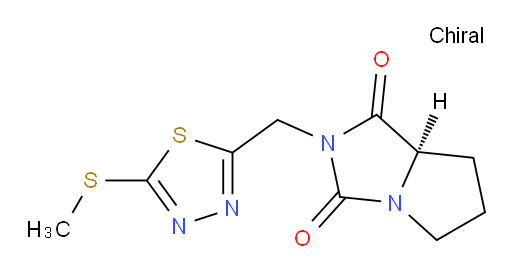 (R)-2-((5-(methylthio)-1,3,4-thiadiazol-2-yl)methyl)tetrahydro-1H-pyrrolo[1,2-c]imidazole-1,3(2H)-dione