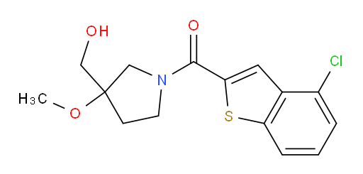 (4-chlorobenzo[b]thiophen-2-yl)(3-(hydroxymethyl)-3-methoxypyrrolidin-1-yl)methanone