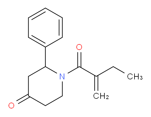 1-(2-methylenebutanoyl)-2-phenylpiperidin-4-one