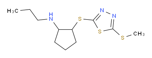 2-((5-(methylthio)-1,3,4-thiadiazol-2-yl)thio)-N-propylcyclopentanamine