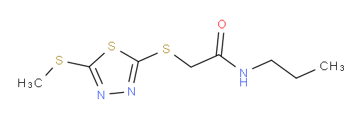 2-((5-(methylthio)-1,3,4-thiadiazol-2-yl)thio)-N-propylacetamide