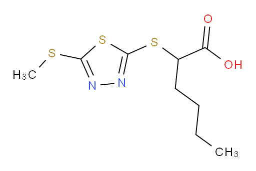 2-((5-(methylthio)-1,3,4-thiadiazol-2-yl)thio)hexanoic acid