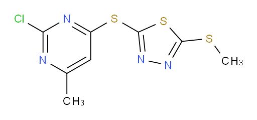 2-((2-chloro-6-methylpyrimidin-4-yl)thio)-5-(methylthio)-1,3,4-thiadiazole