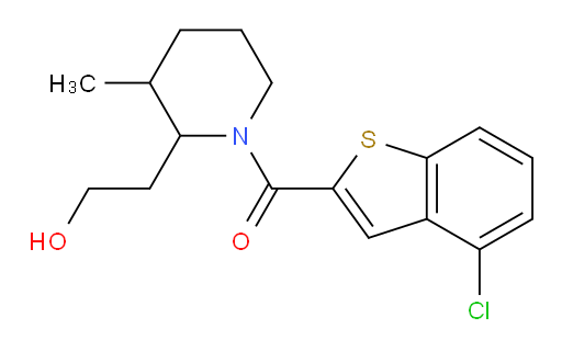 (4-chlorobenzo[b]thiophen-2-yl)(2-(2-hydroxyethyl)-3-methylpiperidin-1-yl)methanone
