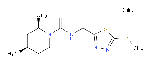 (2R,4R)-2,4-dimethyl-N-((5-(methylthio)-1,3,4-thiadiazol-2-yl)methyl)piperidine-1-carboxamide