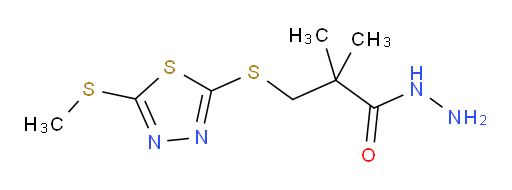 2,2-dimethyl-3-((5-(methylthio)-1,3,4-thiadiazol-2-yl)thio)propanehydrazide