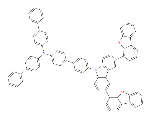 N,N-di([1,1'-biphenyl]-4-yl)-4'-(3,6-bis(dibenzo[b,d]furan-4-yl)-9H-carbazol-9-yl)-[1,1'-biphenyl]-4-amine