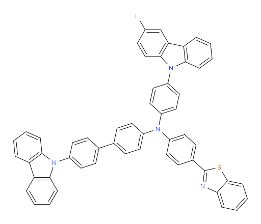 N-(4-(benzo[d]thiazol-2-yl)phenyl)-4'-(9H-carbazol-9-yl)-N-(4-(3-fluoro-9H-carbazol-9-yl)phenyl)-[1,1'-biphenyl]-4-amine