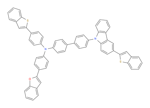 4'-(3-(benzo[b]thiophen-2-yl)-9H-carbazol-9-yl)-N-(4-(benzo[b]thiophen-2-yl)phenyl)-N-(4-(benzofuran-2-yl)phenyl)-[1,1'-biphenyl]-4-amine