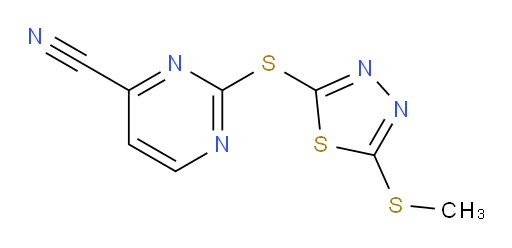 2-((5-(methylthio)-1,3,4-thiadiazol-2-yl)thio)pyrimidine-4-carbonitrile