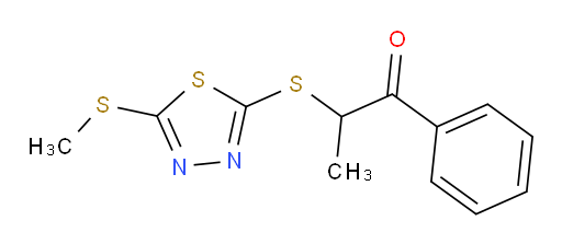 2-((5-(methylthio)-1,3,4-thiadiazol-2-yl)thio)-1-phenylpropan-1-one