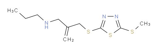 2-(((5-(methylthio)-1,3,4-thiadiazol-2-yl)thio)methyl)-N-propylprop-2-en-1-amine