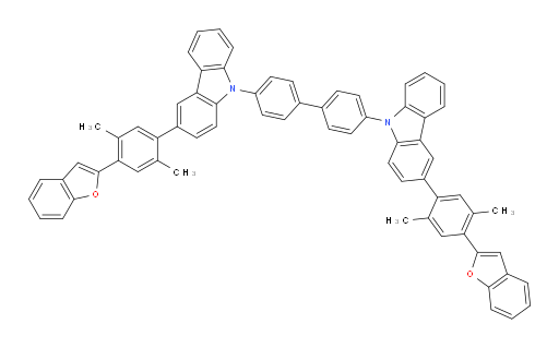 4,4'-bis(3-(4-(benzofuran-2-yl)-2,5-dimethylphenyl)-9H-carbazol-9-yl)-1,1'-biphenyl