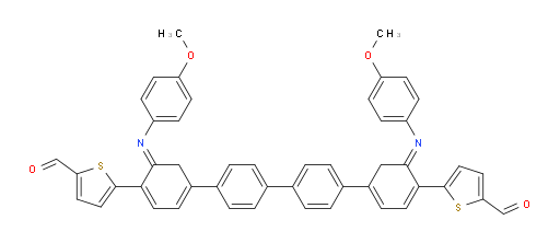 5,5'-((3E,3'''E)-3,3'''-bis((4-methoxyphenyl)imino)-2,2''',3,3'''-tetrahydro-[1,1':4',1'':4'',1'''-quaterphenyl]-4,4'''-diyl)bis(thiophene-2-carbaldehyde)