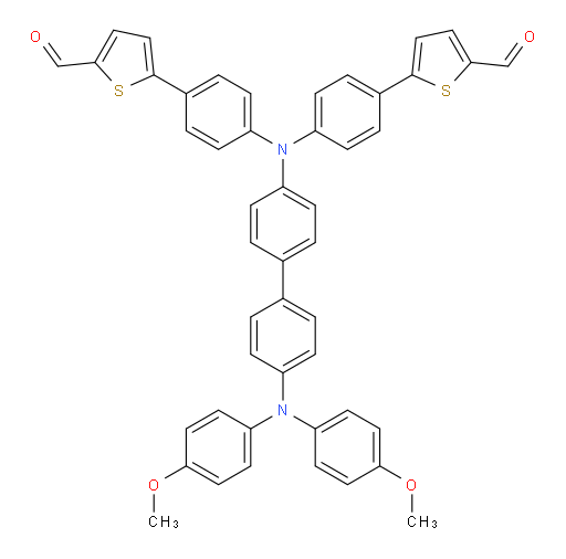 5,5'-(((4'-(bis(4-methoxyphenyl)amino)-[1,1'-biphenyl]-4-yl)azanediyl)bis(4,1-phenylene))bis(thiophene-2-carbaldehyde)