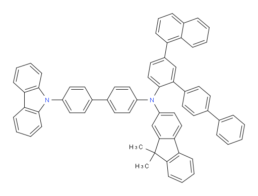 N-(4'-(9H-carbazol-9-yl)-[1,1'-biphenyl]-4-yl)-9,9-dimethyl-N-(5-(naphthalen-1-yl)-[1,1':4',1''-terphenyl]-2-yl)-9H-fluoren-2-amine
