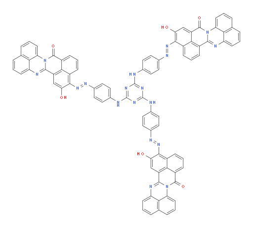 10,10'-((1E,1'E)-(((6-((4-((E)-(12-hydroxy-14-oxo-14H-benzo[4,5]isoquinolino[2,1-a]perimidin-11-yl)diazenyl)phenyl)amino)-1,3,5-triazine-2,4-diyl)bis(azanediyl))bis(4,1-phenylene))bis(diazene-2,1-diyl))bis(9-hydroxy-14H-benzo[4,5]isoquinolino[2,1-a]perimidin-14-one)