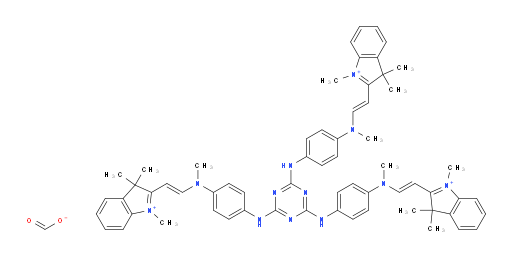 mono(2,2',2''-(((((1,3,5-triazine-2,4,6-triyl)tris(azanediyl))tris(benzene-4,1-diyl))tris(methylazanediyl))tris(ethene-2,1-diyl))tris(1,3,3-trimethyl-3H-indol-1-ium)) monoformate