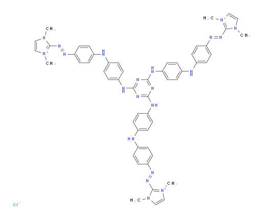 2,2',2''-[1,3,5-triazin-2,4,6-triyltris(imino-4,1-phenyleneimino-4,1-phenyleneazo)]tris[1,3-dimethyl-1H-Imidazolium trichloride