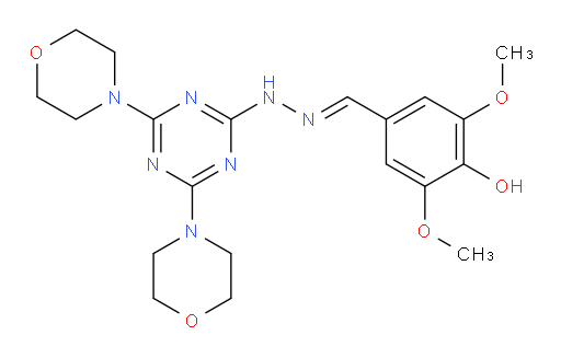 4-Hydroxy-3,5-dimethoxybenzaldehyde 2-(4,6-di-4-morpholinyl-1,3,5-triazin-2-yl)hydrazone (ACI)