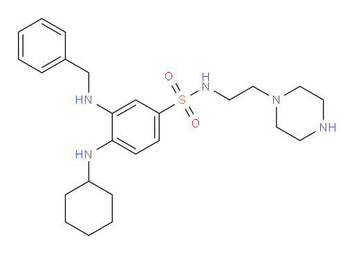 4-(Cyclohexylamino)-3-[(phenylmethyl)amino]-N-[2-(1-piperazinyl)ethyl]benzenesulfonamide (ACI)