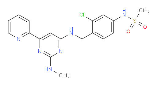 N-[3-Chloro-4-[[[2-(methylamino)-6-(2-pyridinyl)-4-pyrimidinyl]amino]methyl]phenyl]methanesulfonamide (ACI)