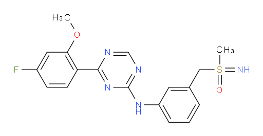4-(4-Fluoro-2-methoxyphenyl)-N-[3-[(S-methylsulfonimidoyl)methyl]phenyl]-1,3,5-triazin-2-amine (ACI)