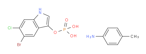 1H-Indol-3-ol, 5-bromo-6-chloro-, 3-(dihydrogen phosphate), compd. with 4-methylbenzenamine (1:1) (ACI)