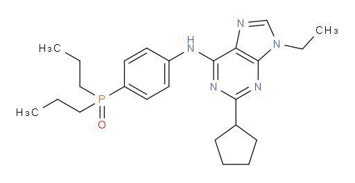 2-Cyclopentyl-N-[4-(dipropylphosphinyl)phenyl]-9-ethyl-9H-purin-6-amine (ACI)