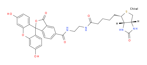 (3aS,4S,6aR)-N-[2-[[(3′,6′-Dihydroxy-3-oxospiro[isobenzofuran-1(3H),9′-[9H]xanthen]-5-yl)carbonyl]amino]ethyl]hexahydro-2-oxo-1H-thieno[3,4-d]imidazole-4-pentanamide (ACI)