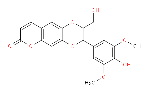 7H-Pyrano[2,3-g]-1,4-benzodioxin-7-one, 2,3-dihydro-3-(4-hydroxy-3,5-dimethoxyphenyl)-2-(hydroxymethyl)- (9CI)
