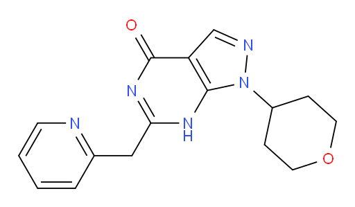 1,5-Dihydro-6-(2-pyridinylmethyl)-1-(tetrahydro-2H-pyran-4-yl)-4H-pyrazolo[3,4-d]pyrimidin-4-one (ACI)