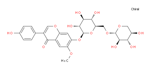 3-(4-Hydroxyphenyl)-6-methoxy-7-[(6-O-β-D-xylopyranosyl-β-D-glucopyranosyl)oxy]-4H-1-benzopyran-4-one (ACI)