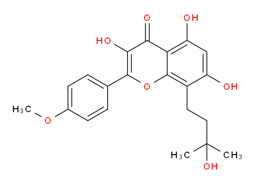 3,5,7-Trihydroxy-8-(3-hydroxy-3-methylbutyl)-2-(4-methoxyphenyl)-4H-1-benzopyran-4-one (ACI)