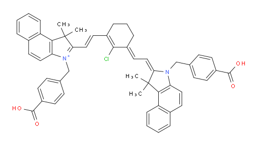 3-[(4-Carboxyphenyl)methyl]-2-[2-[3-[2-[3-[(4-carboxyphenyl)methyl]-1,3-dihydro-1,1-dimethyl-2H-benz[e]indol-2-ylidene]ethylidene]-2-chloro-1-cyclohexen-1-yl]ethenyl]-1,1-dimethyl-1H-benz[e]indolium (ACI)