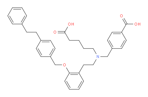 4-[[(4-Carboxybutyl)[2-[2-[[4-(2-phenylethyl)phenyl]methoxy]phenyl]ethyl]amino]methyl]benzoic acid (ACI)