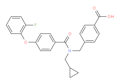 4-[[(Cyclopropylmethyl)[4-(2-fluorophenoxy)benzoyl]amino]methyl]benzoic acid (ACI)