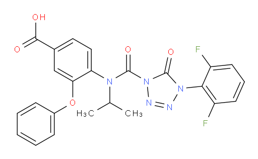 4-[[[4-(2,6-Difluorophenyl)-4,5-dihydro-5-oxo-1H-tetrazol-1-yl]carbonyl](1-methylethyl)amino]-3-phenoxybenzoic acid (ACI)