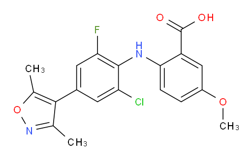 Benzoic acid, 2-[[2-chloro-4-(3,5-dimethyl-4-isoxazolyl)-6-fluorophenyl]amino]-5-methoxy- (ACI)
