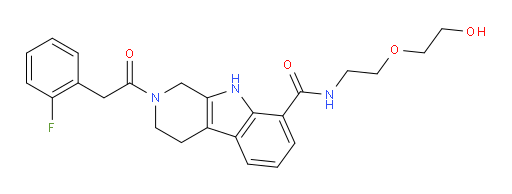 1H-Pyrido[3,4-b]indole-8-carboxamide, 2-[2-(2-fluorophenyl)acetyl]-2,3,4,9-tetrahydro-N-[2-(2-hydroxyethoxy)ethyl]- (ACI)