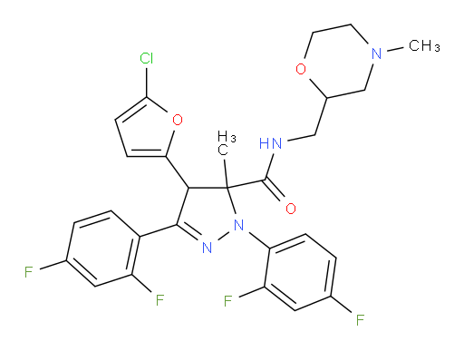 4-(5-Chloro-2-furanyl)-1,3-bis(2,4-difluorophenyl)-4,5-dihydro-5-methyl-N-[(4-methyl-2-morpholinyl)methyl]-1H-pyrazole-5-carboxamide (ACI)