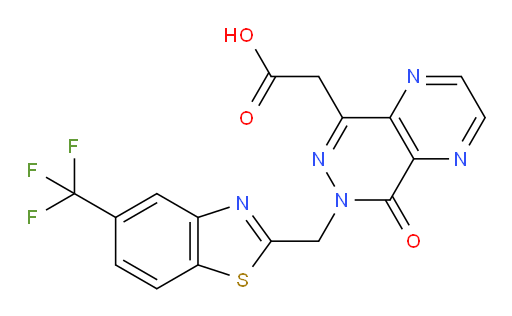 7,8-Dihydro-8-oxo-7-[[5-(trifluoromethyl)-2-benzothiazolyl]methyl]pyrazino[2,3-d]pyridazine-5-acetic acid (ACI)