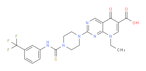 8-Ethyl-5,8-dihydro-5-oxo-2-[4-[thioxo[[3-(trifluoromethyl)phenyl]amino]methyl]-1-piperazinyl]pyrido[2,3-d]pyrimidine-6-carboxylic acid (ACI)