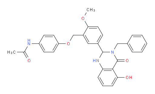 N-[4-[[2-Methoxy-5-[1,2,3,4-tetrahydro-5-hydroxy-4-oxo-3-(phenylmethyl)-2-quinazolinyl]phenyl]methoxy]phenyl]acetamide (ACI)