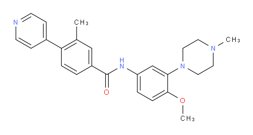N-[4-Methoxy-3-(4-methyl-1-piperazinyl)phenyl]-3-methyl-4-(4-pyridinyl)benzamide (ACI)